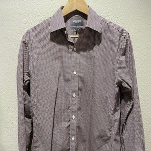 Bonobos Men's Micro Gingham Red Slim Fit Shirt 15/33
